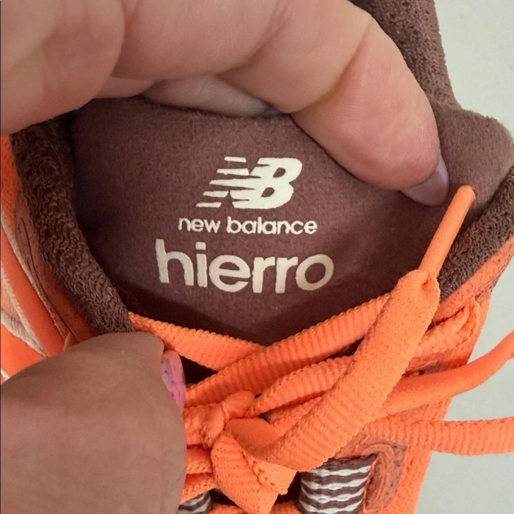 New Balance Fresh Foam X Hierro V9 Trail Shoes Sz 9.5 Hot Mango Peach Blossom! - Picture 6 of 9